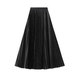 Super Fairy Nail Beads Yarn Half-Dress Women's Spring 2025 New High-Waist A Word 100-Fold Skirt Mid-Long Yarn Skirt 8928