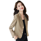 Small Short Casual Blazer Women's Spring And Autumn High-Grade French Temperament Slim Long Sleeve Suit Top