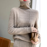 First-Line Ready-To-Wear Wool Blends 2026 Autumn And Winter Women's Heap Collar New Short-Scribled Knitted Bottom Sweater
