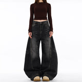 Vintage Cat Needs To Wash Black Languid Slackness Scissors Jeans New Loose Broad Leggings