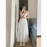 White Hanging Licks Women's Summer 2025 New Small Slim Tea-Sept French First Love Dress
