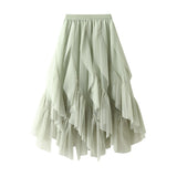 High-Rise Yarn Skirt Half-Dress Woman 2025 High-Waisted Small Net Yarn Skirt Skirt Dress D8808