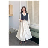 French Temperament Wearing A Denim Vest Dress Suit 2026 Autumn New Shirt Dress Super Fire Two Sets