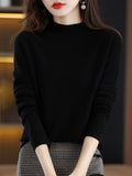 Wool Blending 2026 Autumn And Winter New Women's First-Line Ready-Up Seamless Half-High Collar Soft-Knitted Bottom Sweater