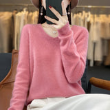First-Line Ready-Sheed Seamless 100% Pure Wool 2026 Autumn And Winter New Short V-Neck Knitted Bottom Sweater