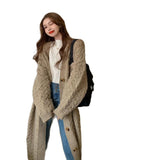 Cardigan Sweater Women Thicken The Long Loose Outer Wear Autumn And Winter New Korean Version Of Lazy Wind Coat Retro Clothes