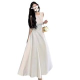 Yujie Fan Dress Women's Summer 2025 New French Temperament High-End Sleeveless Vest To Close The Waist Thin Dress