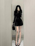 Pure Want To Collect Waist Folds Short Shirt Dress Women Autumn Sports Polo To Receive Waist Reduction Umbrella Skirt